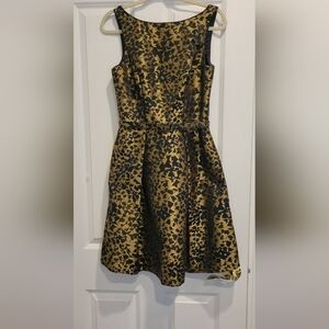 Theia cocktail dress gold and black